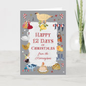 12 Days of Christmas Cute Traditional Belated Feestdagen Kaart (Voorkant)