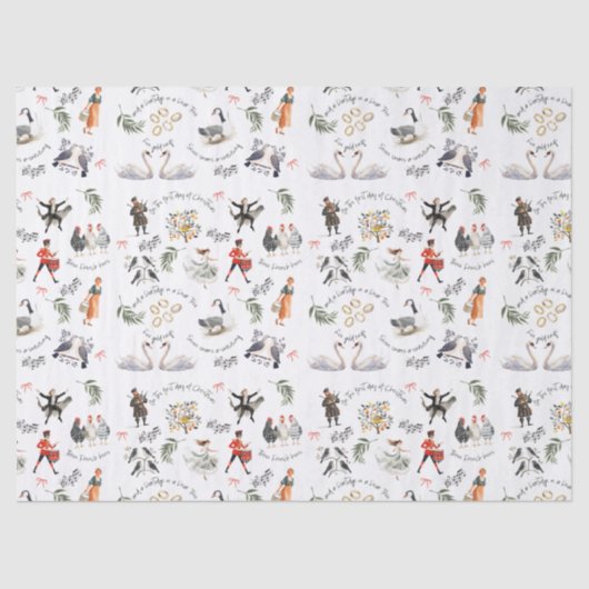 12 Days of Christmas Holiday Tissuepapier (Voorkant)