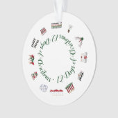 12 Days of Christmas in a Circle of Red and Green  Ornament (voorkant)