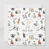 12 Days of Christmas Vierkant Plat Kerstkaart (Achterkant)