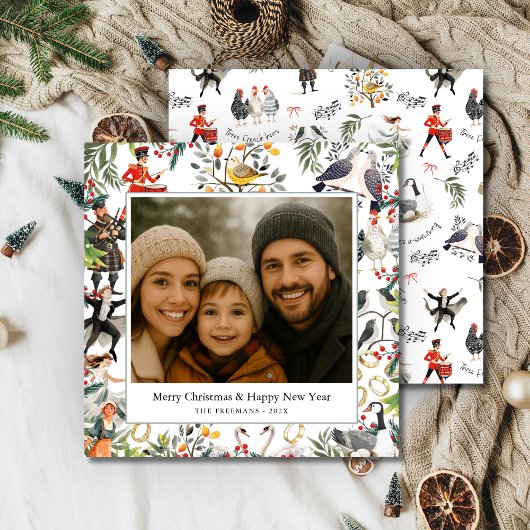 12 Days of Christmas Vierkant Plat Kerstkaart