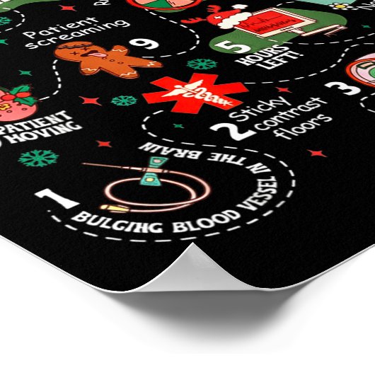 12 Days Of Ct Scans Christmas Ct Tech Cat Scan  Poster (Hoek)