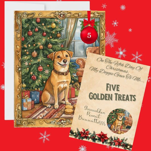 12 Days Of Doggie Christmas Day 5 Feestdagenkaart