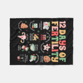 12 Days Of Fertility Ivf Nurse Christmas Ob Gyn Tr Fleece Deken (Voorkant (Horizontaal))
