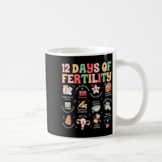 12 Days Of Fertility Ivf Nurse Christmas Ob Gyn Tr Koffiemok (Rechts)