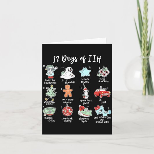 12 Days Of Iih Christmas Awareness Pseudotumor Cer Kaart (Voorkant)