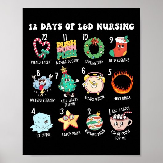 12 Days Of Landd Unit Nursing Labor And Delivery N Poster (Voorkant)