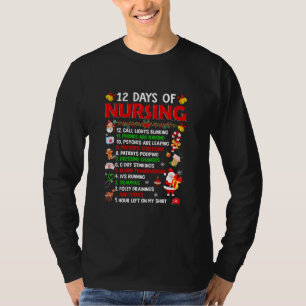 12 Days Of Nursing Merry Christmas For Women Xmas T-shirt