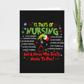 12 Days Of Nursing Stethoscope Nurse Christmas Xma Kaart (Voorkant)