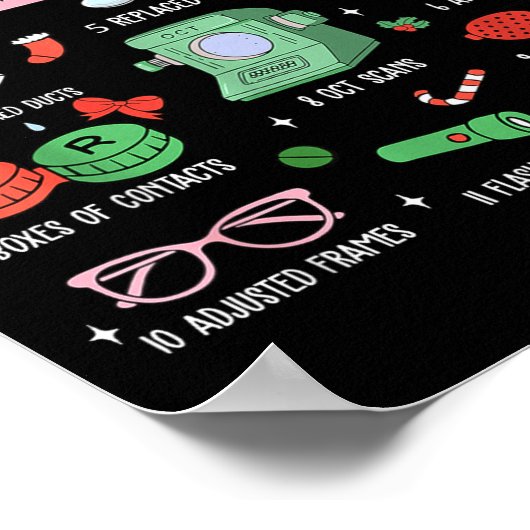 12 Days Of Optometry Christmas Eye Doctor Optometr Poster (Hoek)