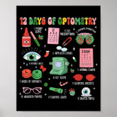 12 Days Of Optometry Christmas Eye Doctor Optometr Poster (Voorkant)