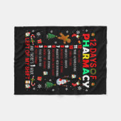 12 Days Of Pharmacy Funny Christmas Pharmacist Tec Fleece Deken (Voorkant (Horizontaal))