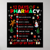 12 Days Of Pharmacy Funny Christmas Pharmacist Tec Poster (Voorkant)