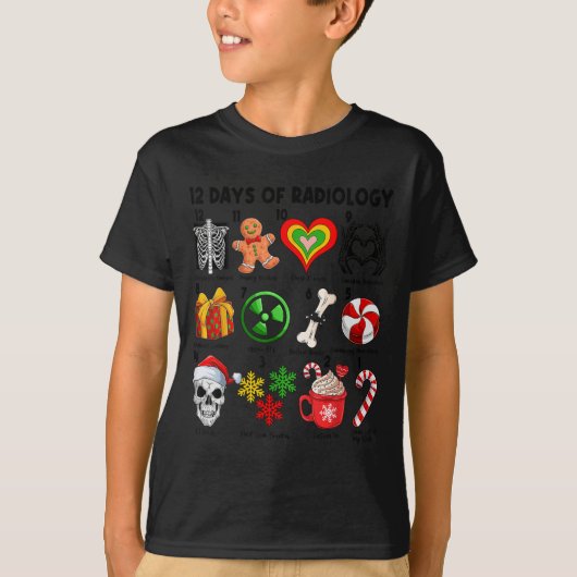 12 Days Of Radiology Xray Tech Ct Mri Merry Christ T-shirt (Voorkant)