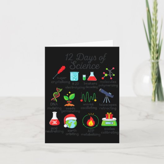 12 Days Of Science Funny Science Teacher Christmas Kaart (Voorkant)