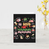 12 Days Of Veterinary Medicine Funny Christmas Vet Kaart (Gele Bloem)