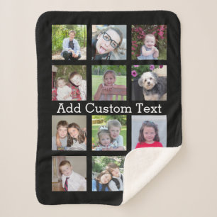 12 de Collage van de foto met Zwarte Achtergrond Sherpa Deken