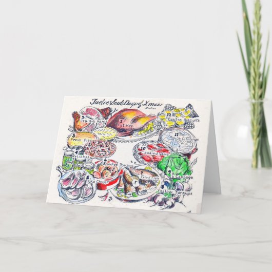 12 de Dagen van de ziel van Kerstkaart - Kleur Feestdagen Kaart (Voorkant)