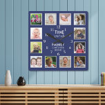 12 de Tijd van het Malplaatje van de Foto met het  Vierkante Klok<br><div class="desc">De fotoklok van de douane met het inspirerende familiekertje citeert "de tijd die met familie wordt doorgebracht is elke seconde waard". Geef twaalf van je favoriete familiefoto's een persoonlijk tintje.</div>