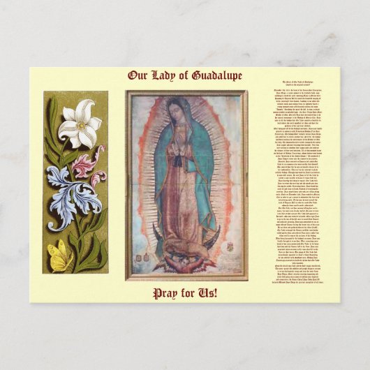 12 december   Onze dame van Guadalupe Briefkaart (Voorkant)