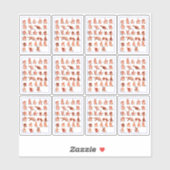 12-delige Gebarentaal Alfabetbord, ASL  Sticker (Vel)