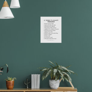12 dingen om te onthouden - Motivatie Poster