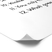 12 dingen om te onthouden - Motivatie Poster (Hoek)