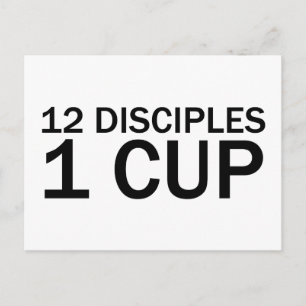 12 DISCIPELEN, 1 KOP Grappig Laatste Avondmaal T-S Briefkaart