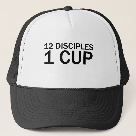 12 DISCIPLES, 1 CUP Funny Last Supper T-Shirt Trucker Pet (Voorkant)