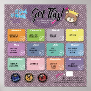 12 DOELEN IN 12 MAANDEN UITDAGING POSTER