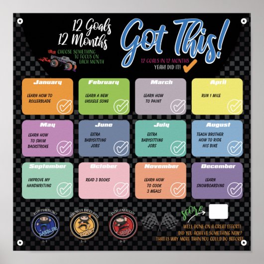 12 DOELEN IN 12 MAANDEN UITDAGING POSTER (Voorkant)