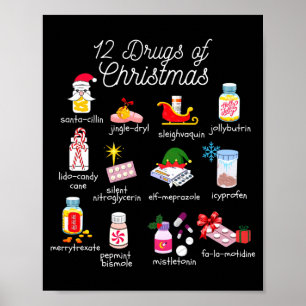 12 Drugs Of Christmas Apothekerstechnicus Pharma Poster