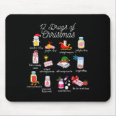 12 Drugs Of Christmas Pharmacist Technician Pharma Muismat (Voorkant)