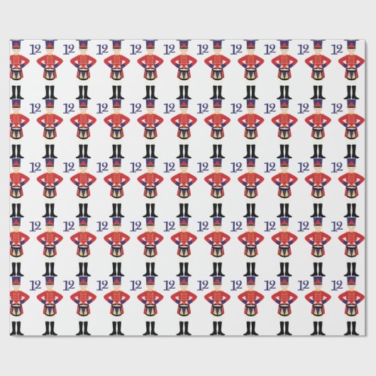 12 Drummers Cadeaupapier (Vlak)