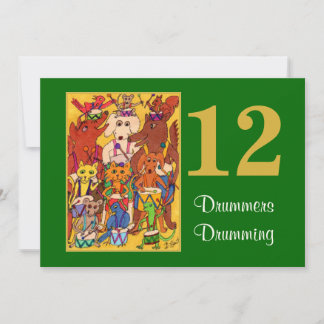 12 Drummers Drumming Cute Animals