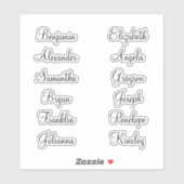 12 Eerste namen van gasten Moderne elegante kallig Sticker (Vel)