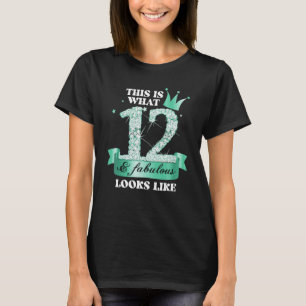 12 & Fabulous I Turquoise Black Party Group Photo T-shirt