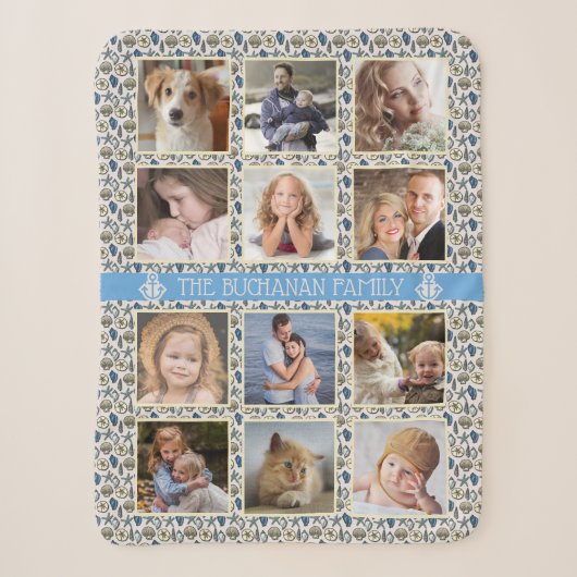 12 Familie foto-inkuilboxen voor foto's in handpal Sherpa Deken (Voorkant)