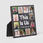 12 Familiefoto's Dit is ons Quote schoolbord Fotoplaat (Voorkant)