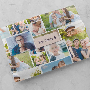 12 familiefoto's herhaald in een collage tissuepapier