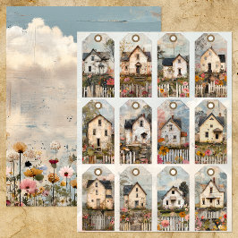 12 FARMHOUSE VINTAGE JOURNAL TAGS