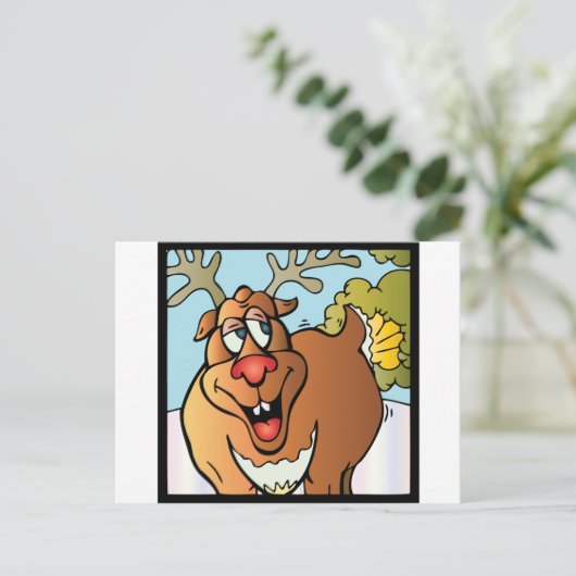 12 Farts of Christmas Reindeer Feestdagenkaart (Staand voorkant)