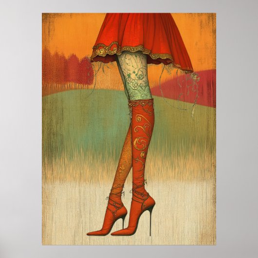 *~* 12 FD2 Herfst Whimsical Girl Herfst Retro Legs Poster (Voorkant)