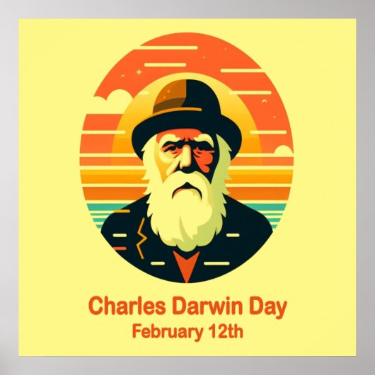 12 feb. Charles Darwin Day Poster (Voorkant)