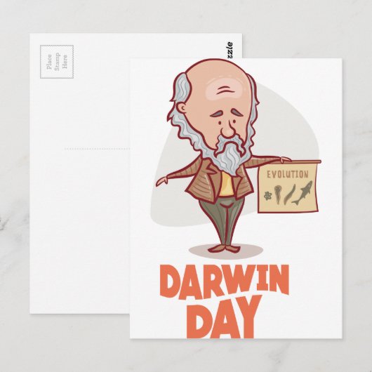 12 februari - Darwin Day - dag van waardering Briefkaart (Voorkant / Achterkant)