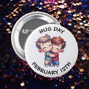 12 februari is Hug Day Ronde Button 5,7 Cm