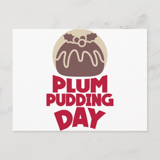 12 februari - Plum Pudding Day Briefkaart (Voorkant)