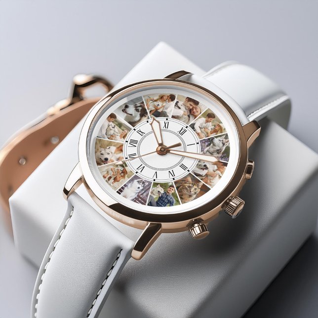 12 foto aangepaste collage horloge (Inspiration mockup (not actual product))