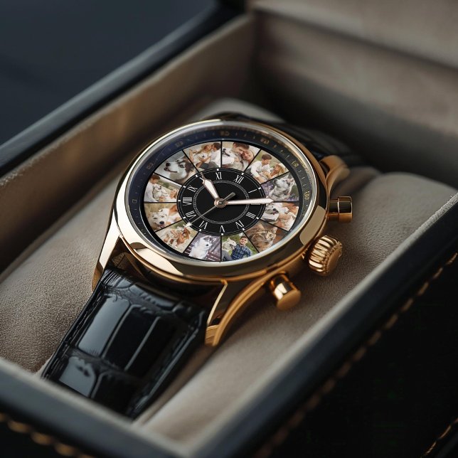 12 foto aangepaste collage horloge (Inspiration mockup (not actual product))