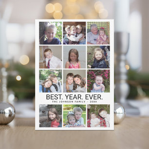 12 Foto - Beste jaar ooit zwart wit Feestdagenkaart